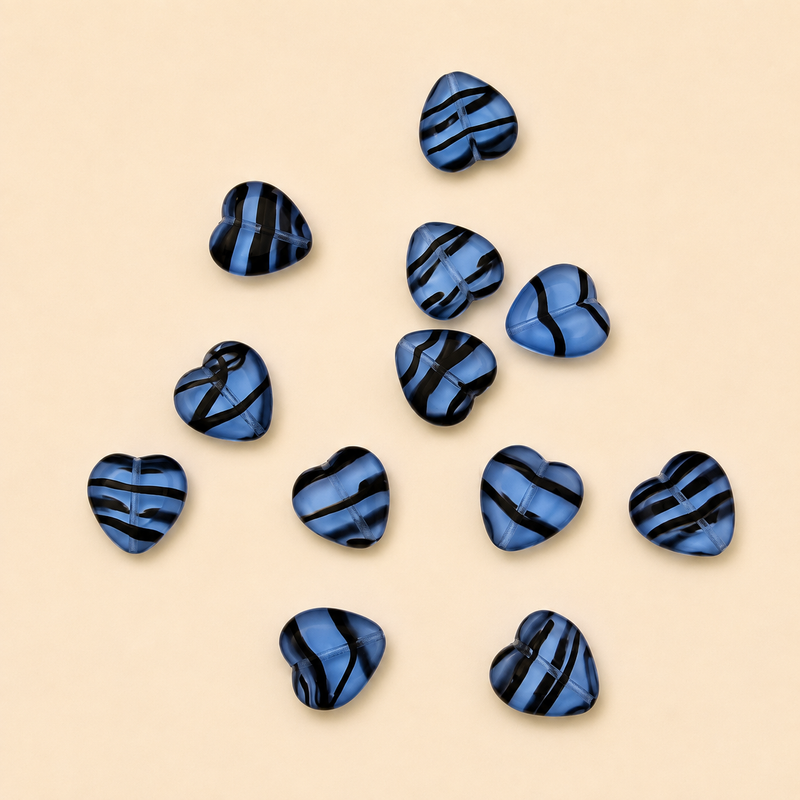 Blue Striped Heart