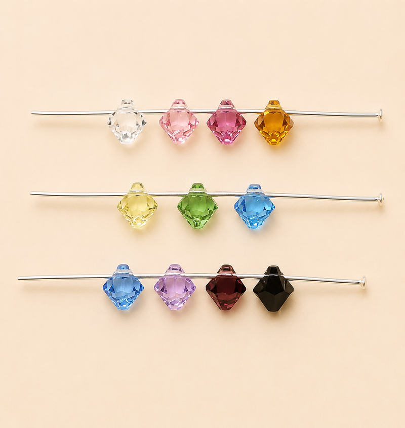 Cubic Zirconia Bicone Charm
