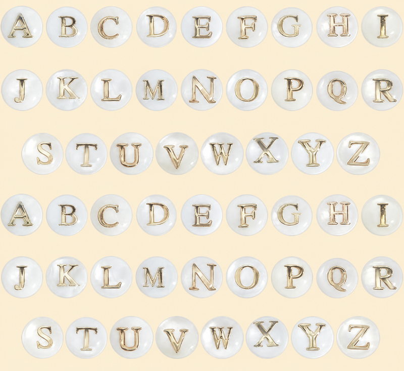 Shell/Resin Circular 6MM Letters
